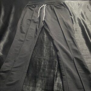 Men's Black Flared Sweatpants
